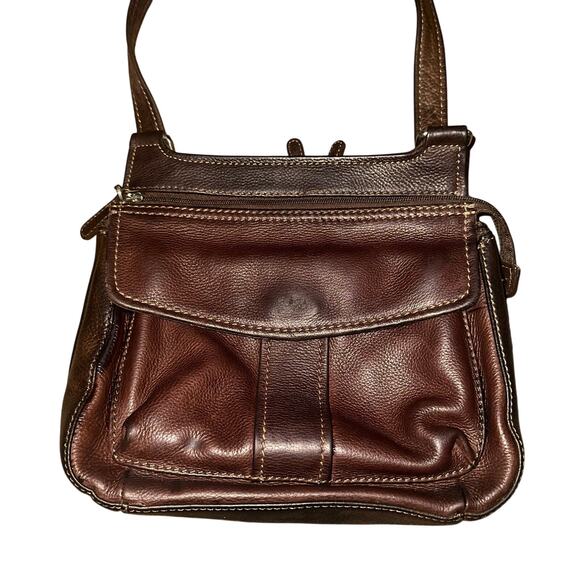 Vintage Fossil Brown Leather Crossbody Bag Wallet Organizer 75082 90s Y2K - Picture 14 of 14